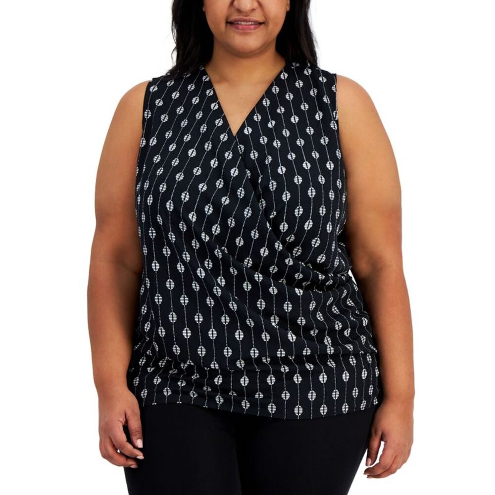 Alfani Plus Size Faux Wrap Top